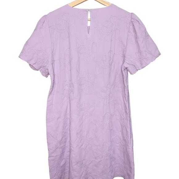 NWT J. Crew Factory Eyelet Puff-Sleeve Mini Dress Women's Size 14 in Purple - Picture 5 of 7